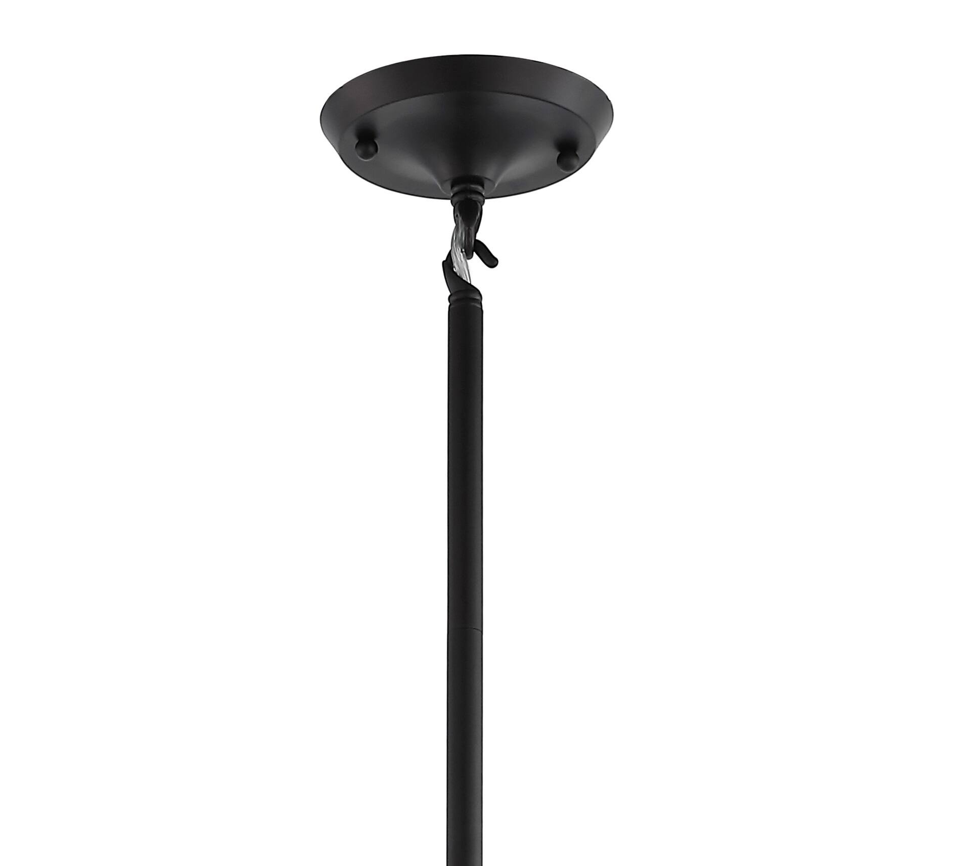 Alt View 4. Jonathan Y - Violetta 3-Light 19" Metal LED Pendant, Oil Rubbed Bronze/White - Oil Rubbed Bronze.