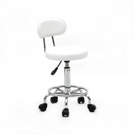 Winado - Rolling Garage Stool Adjustable Mechanic Work Shop Seat Salon Swivel Chair Office Chair - White