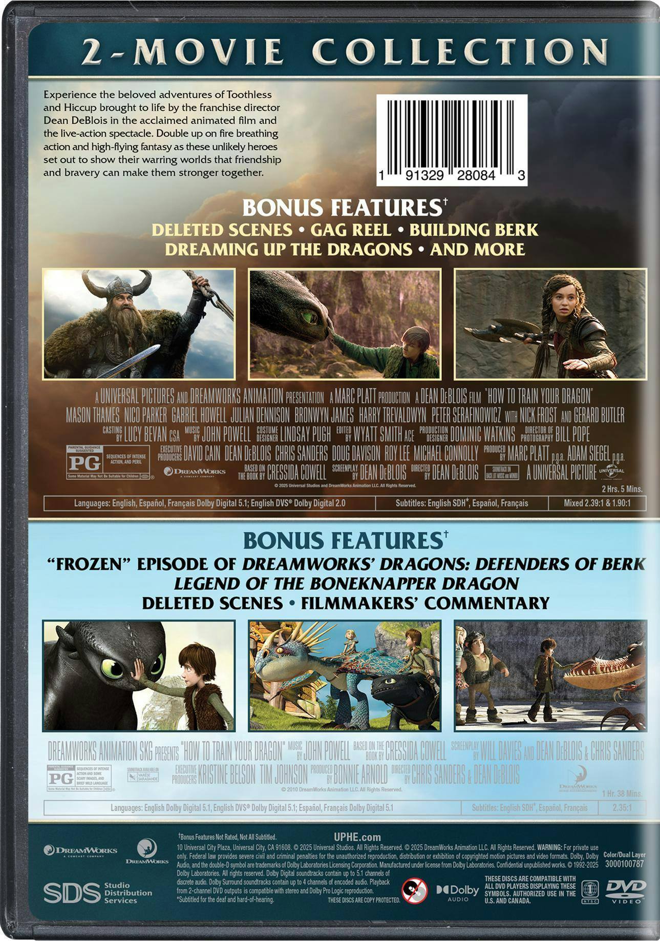 Back. How to Train Your Dragon: 2-Movie Collection   - DVD.
