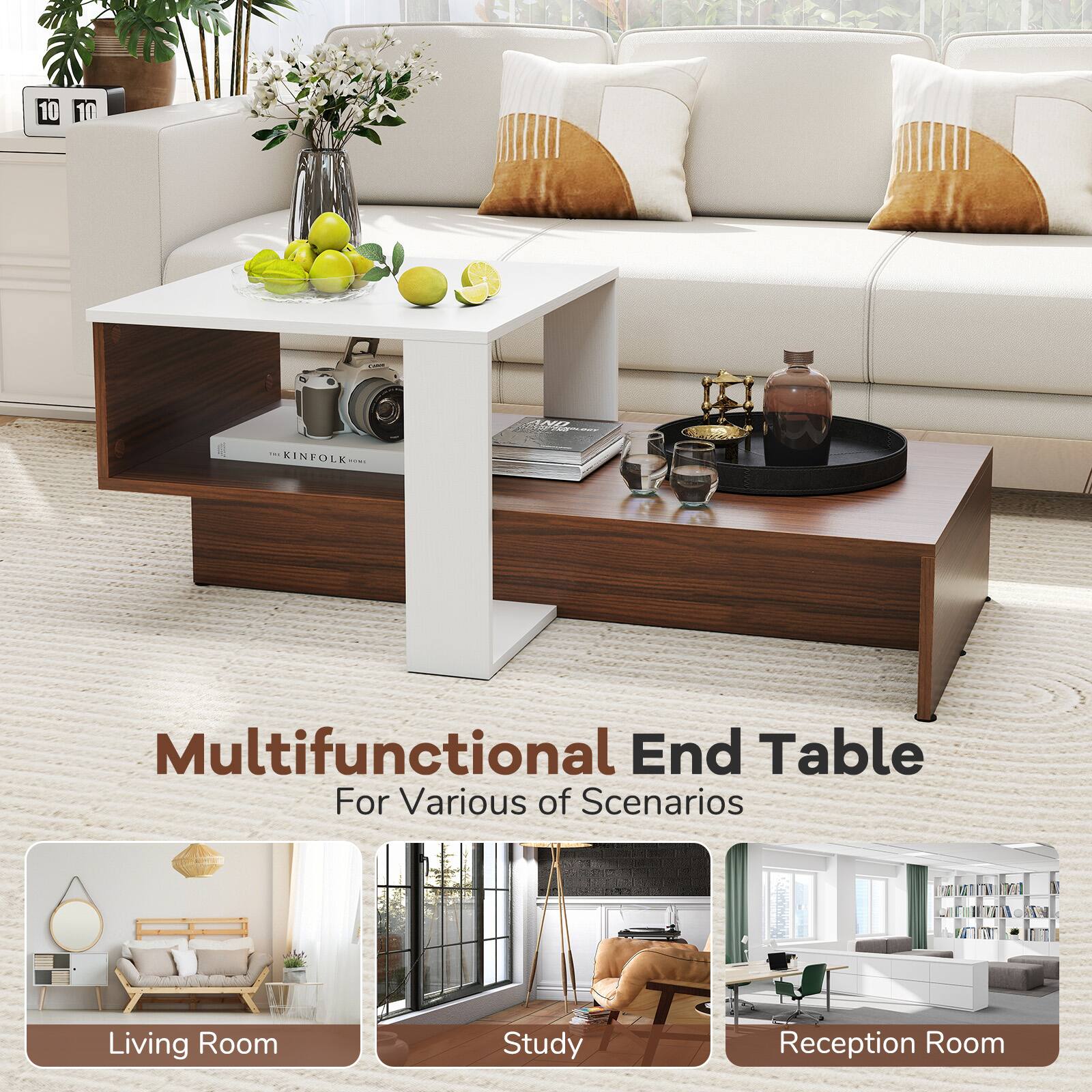 Multifunctional End Table  
For Various of Scenarios  

Living Room  
Study  
Reception Room