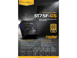 SilverStone - 750W ATX, 62A +12V, 18dBA Fan, 80Plus Gold, Modular, 140mm, 4x 8/6pin