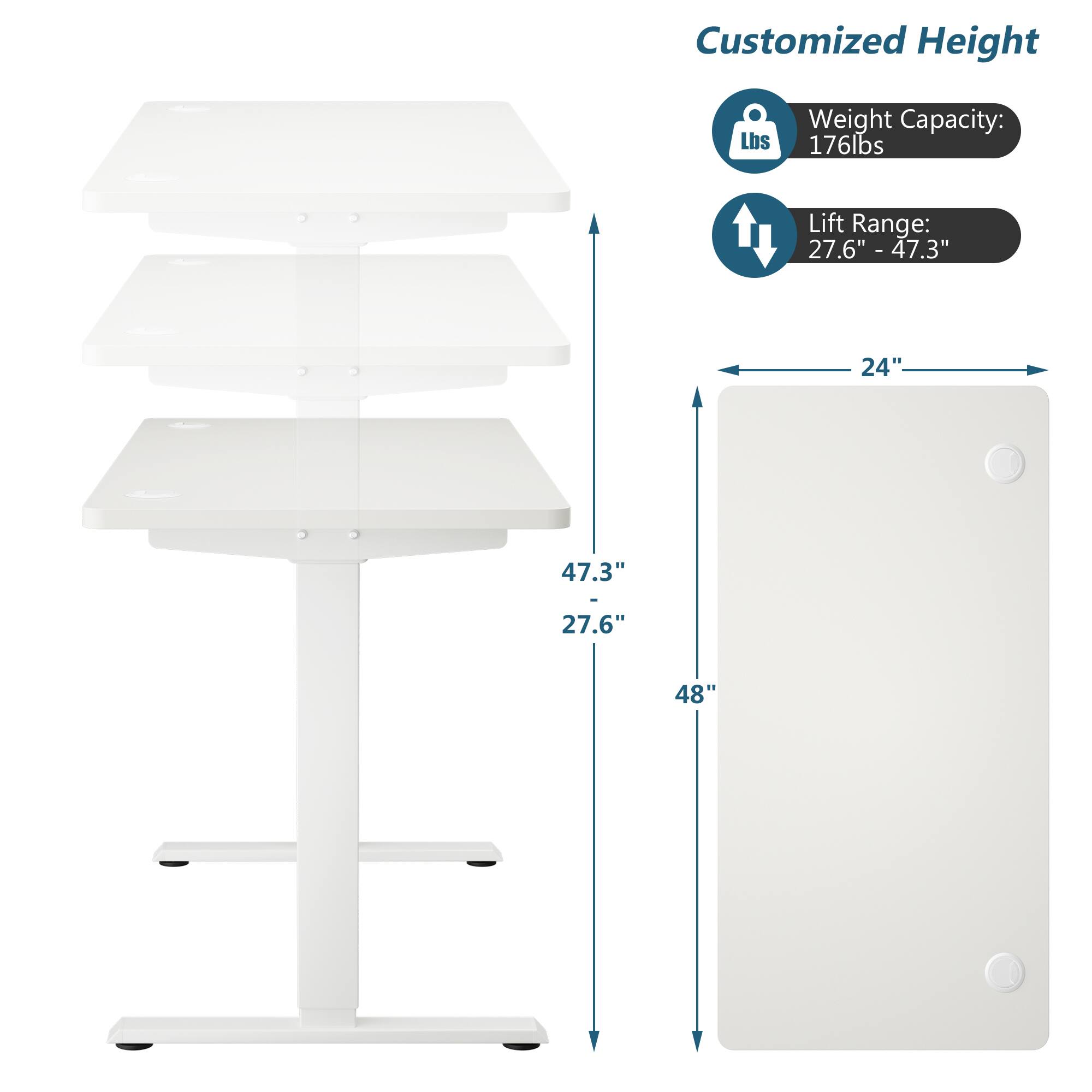 Gymax - Electric Standing Desk Sit to Stand Height Adjustable Dual Motor - White