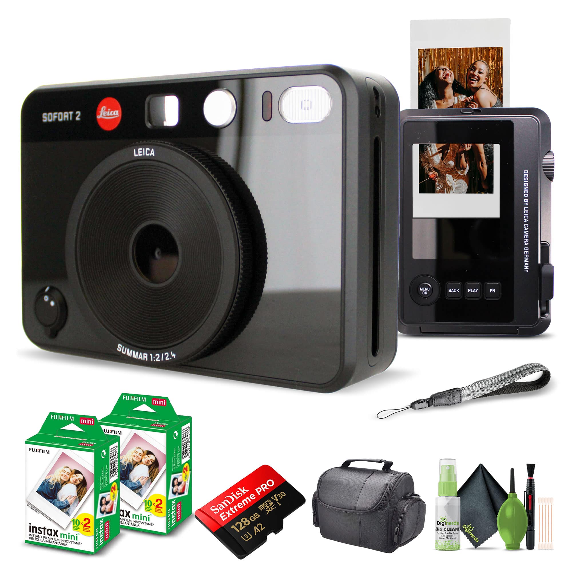 Leica - Sofort 2 Hybrid Instant and Digital Camera + Instant Film 40 Sheets - Black