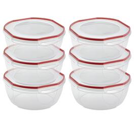Sterilite - Ultra Seal 8.10 Quart Plastic Food Storage Bowl Container, 6 Pack - Clear