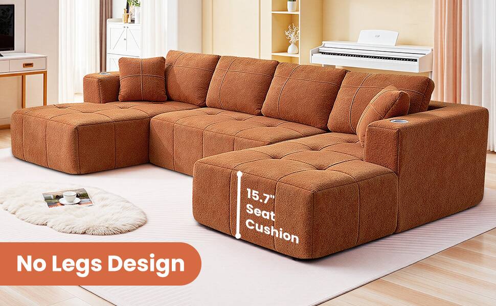 No Legs Design  
15.7" Seat Cushion