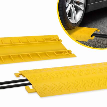 Front. Pyle - Pyle Durable Cable Ramp Protective Cover - 2,000 lbs Max Heavy Duty Drop Over Hose & Cable Track Protector.