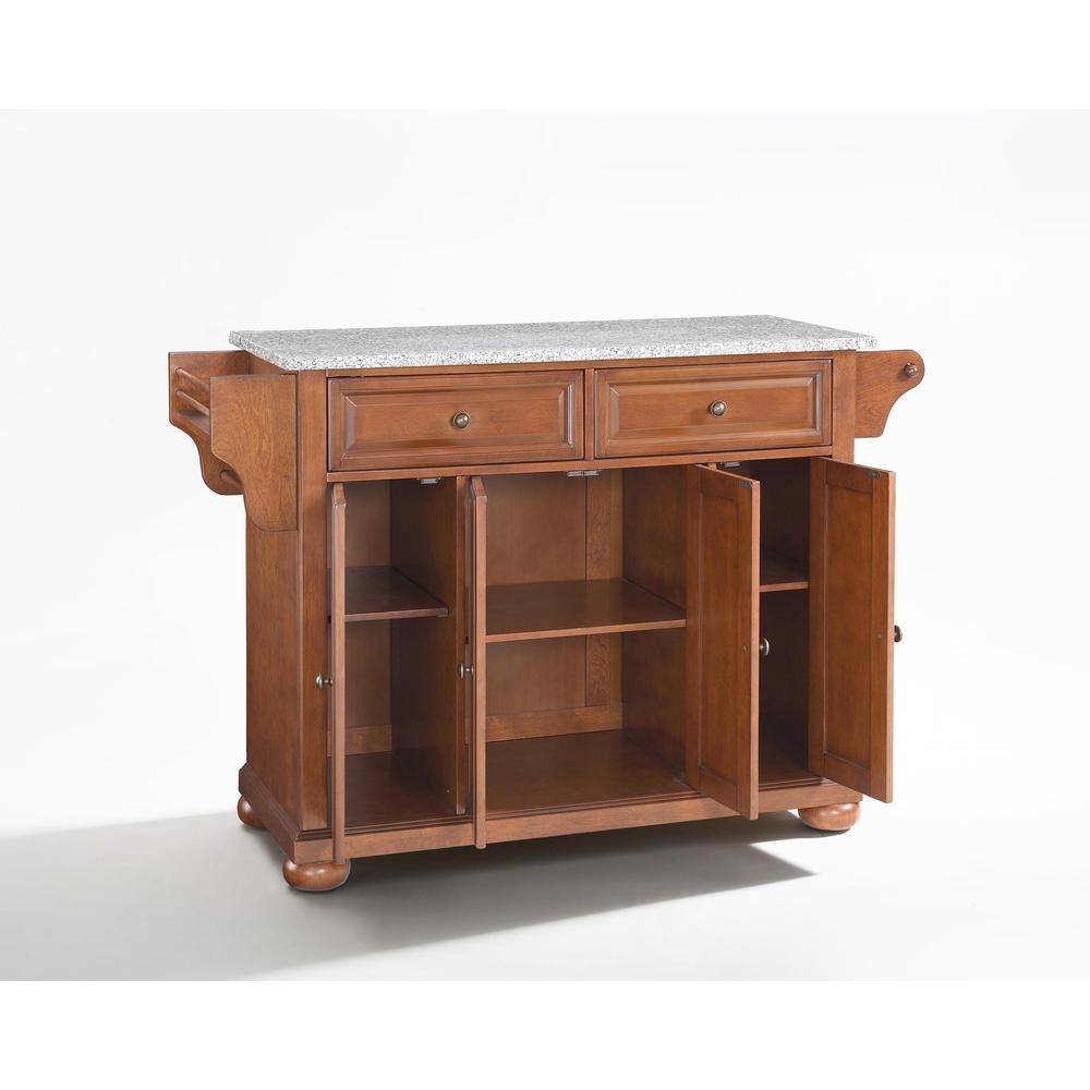 Angle. Crosley Furniture - Alexandria Granite Top Full Size Kitchen Island/Cart - Cherry.