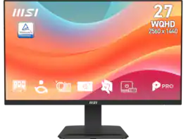 MSI - 27 inch QHD 2K 1440P 75Hz IPS Adaptive Sync 1ms Computer Monitor with phone accessory stand PRO MP273Q E7 - Black