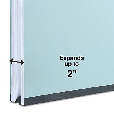 Alt View 5. Staples - 60% Recycled Pressboard Classification Folder, 2" Expansion, Letter Size, Blue, 25/Box  - Blue.