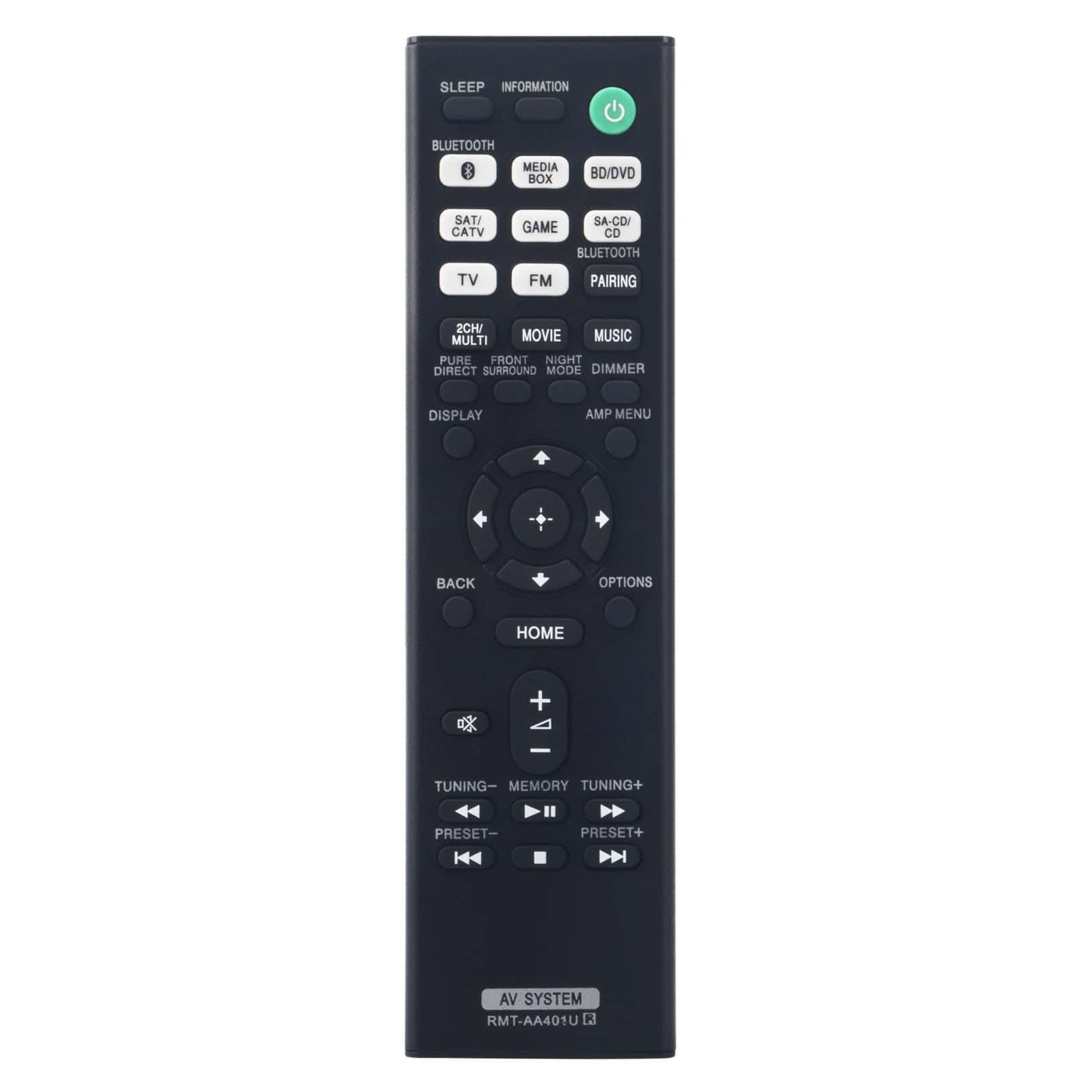 ZdalaMit - New RMT-AA401U RMTAA401U Replacement Remote Control fit for Sony Multi Channel AV Receiver - Black
