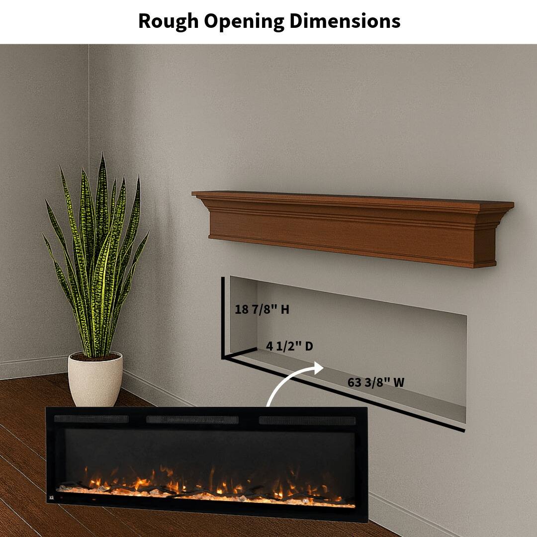 Rough Opening Dimensions: 18 7/8" H, 4 1/2" D, 63 3/8" W