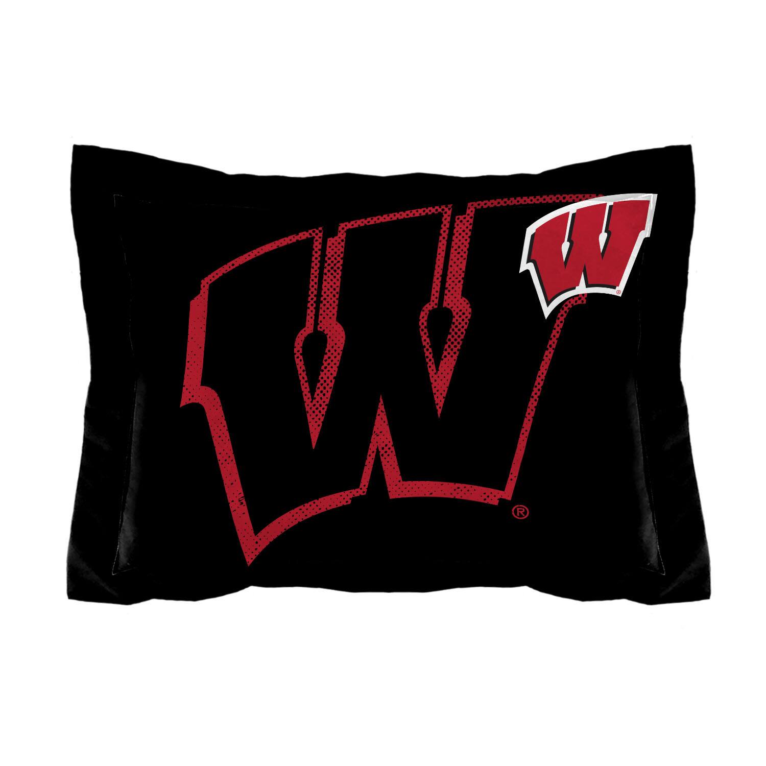 Left. Sweet Home Collection - NCAA Wisconsin Badgers Comforter & Sham Set- Full/Queen - Multicolored.