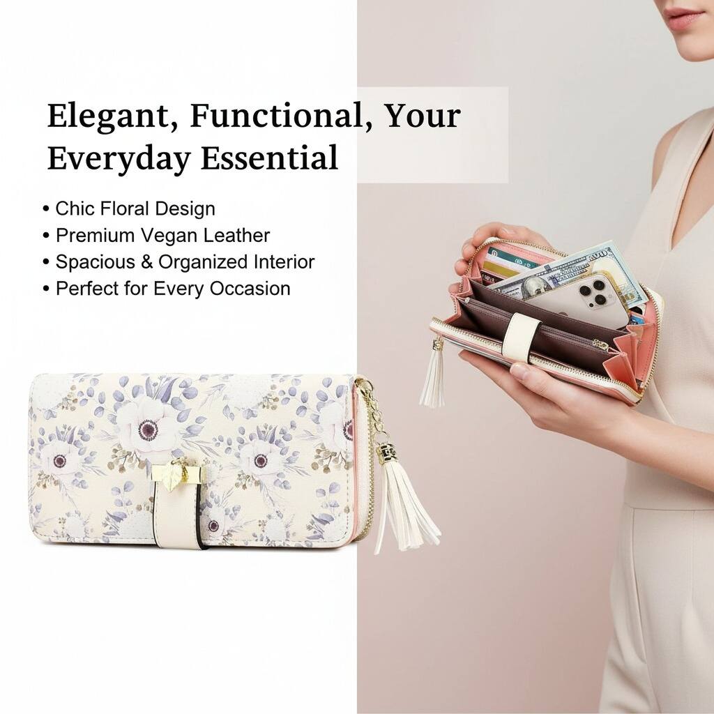 Elegant, Functional, Your Everyday Essential

- Chic Floral Design
- Premium Vegan Leather
- Spacious & Organized Interior
- Perfect for Every Occasion
