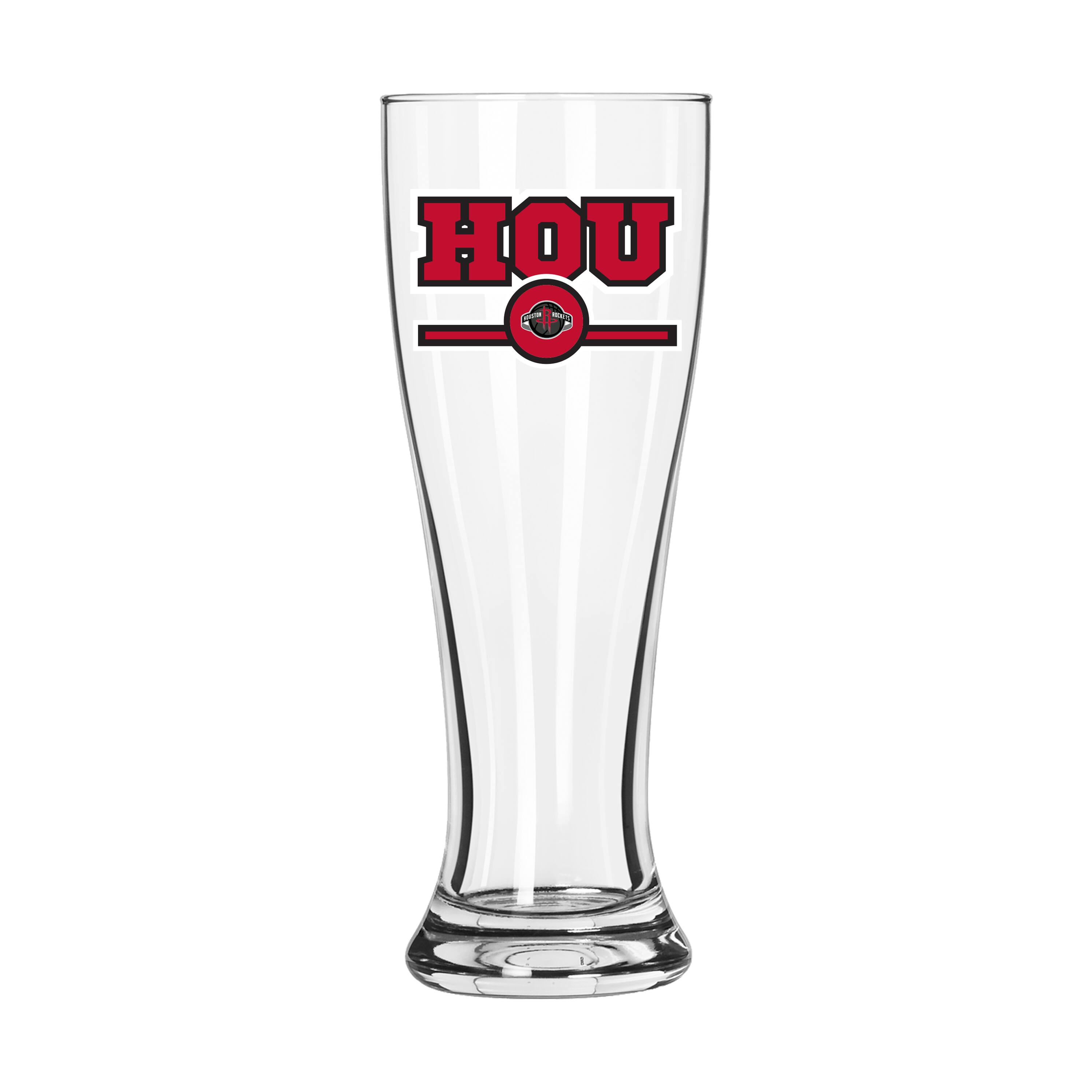 Alt View 1. Logo Brands - Houston Rockets Letterman Logo 16oz. Pilsner Glass - Multicolor.