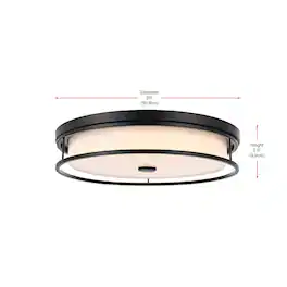 Living District - Kolson 20 Inch Led Flush Mount Ceiling Light In - Black