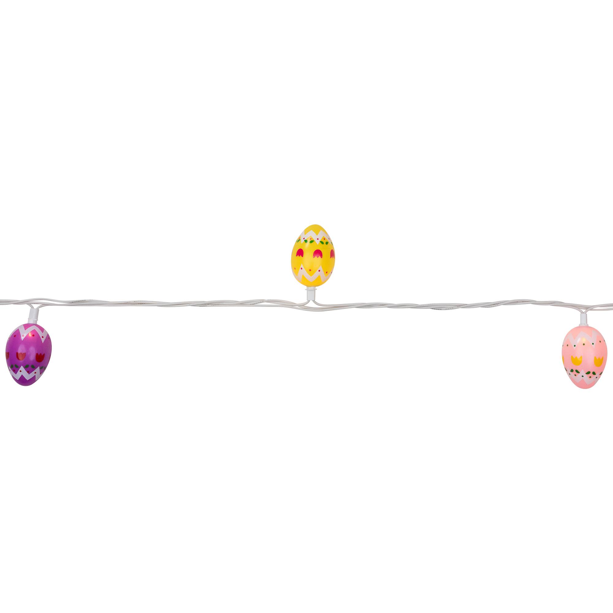 Alt View 9. Northlight - 10-Count Pastel Multi-Color Easter Egg String Light Set, 7.25ft White Wire - Pink.
