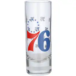 Logo Brands - Philadelphia 76ers 2.5oz. Satin-Etched Tall Shot Glass - Multicolor
