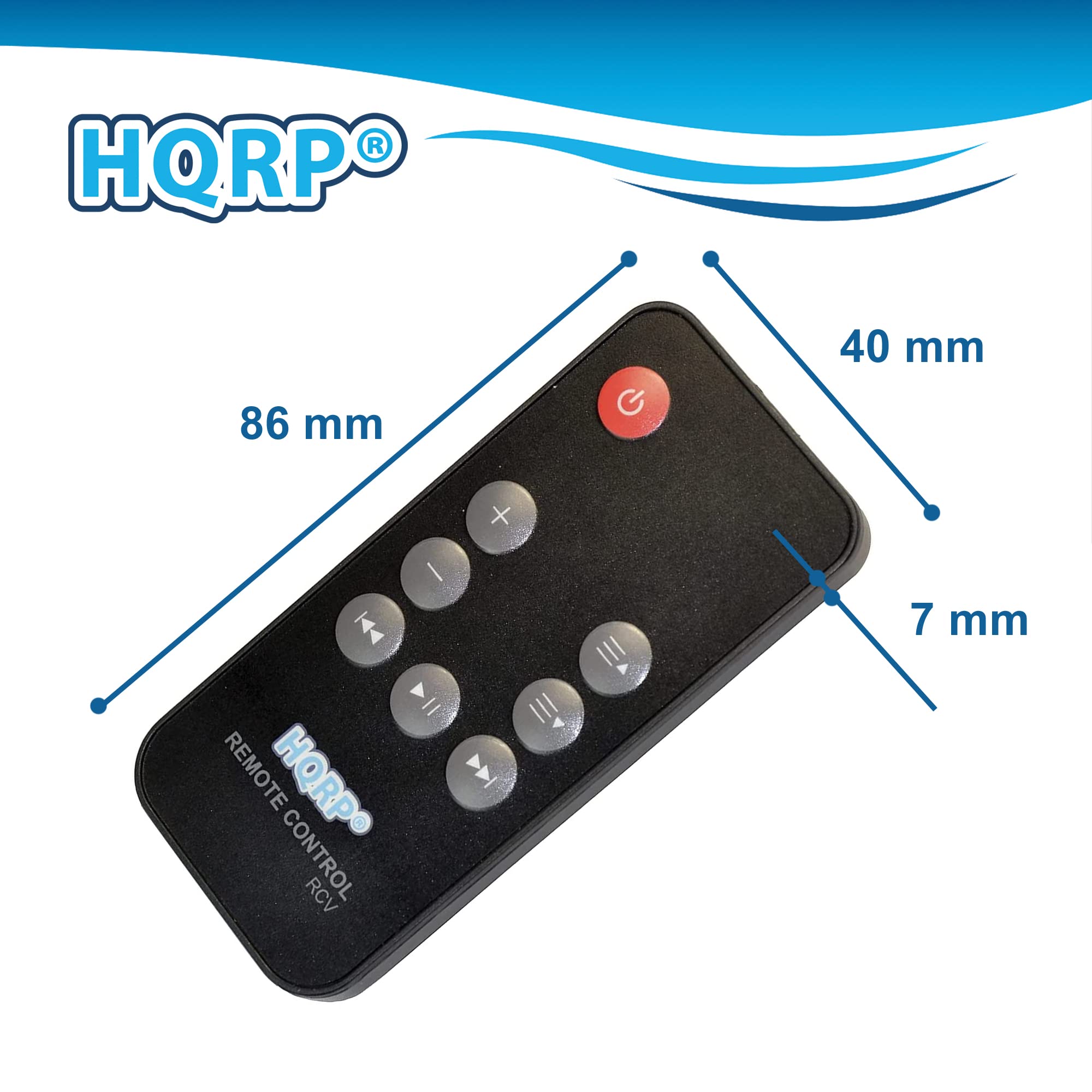 HQRP 86 mm x 40 mm x 7 mm REMOTE CONTROL RCV