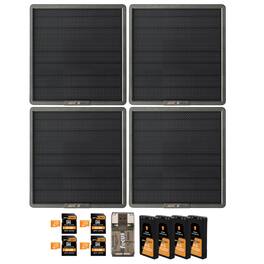 Spypoint - 10W Solar Panel (4-Pack) with Battery Pack, Memory Card and Card Reader