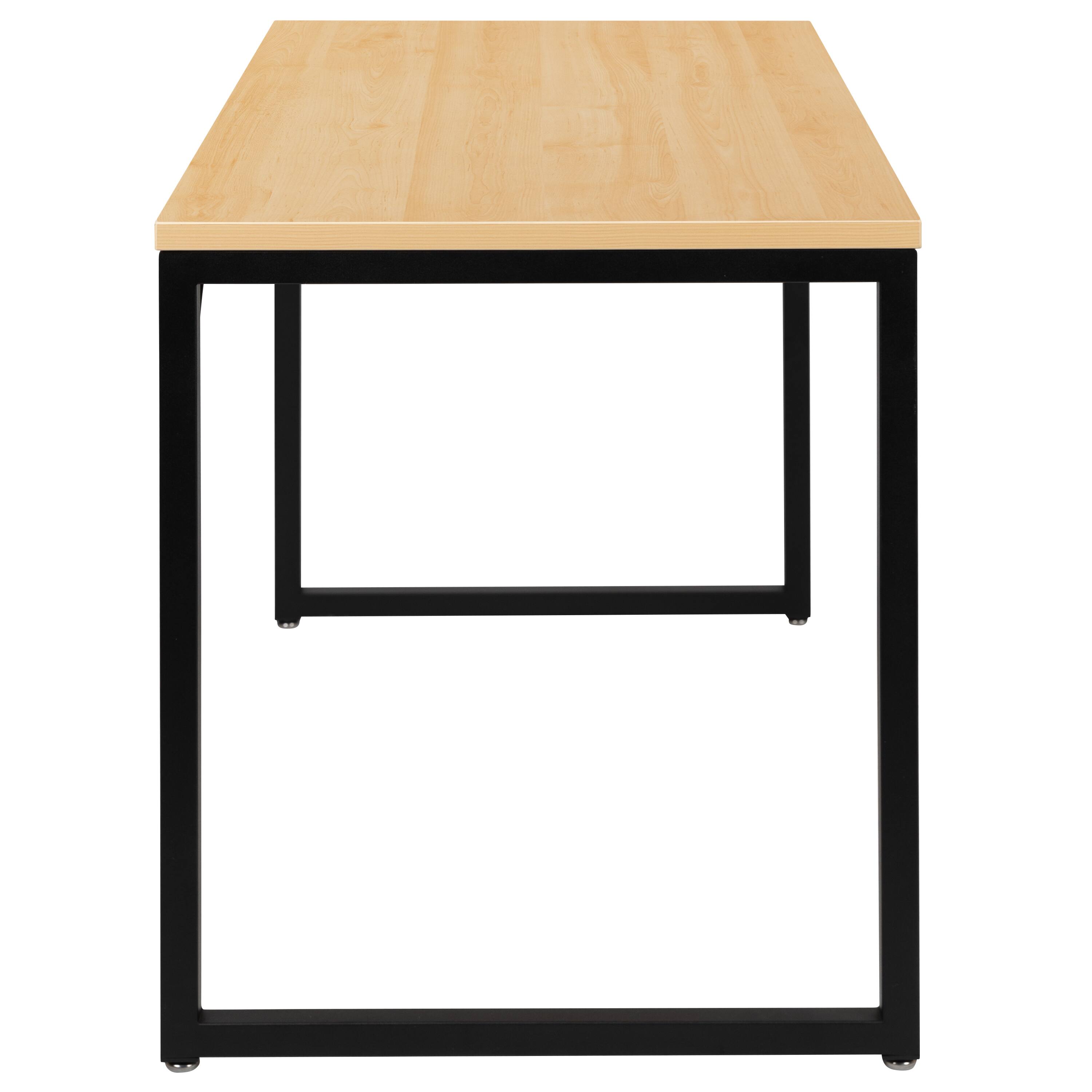 Alt View 5. Emma + Oliver - Industrial Modern Desk-47"L Commercial Grade Home Office Desk - Maple Top/Black Frame.