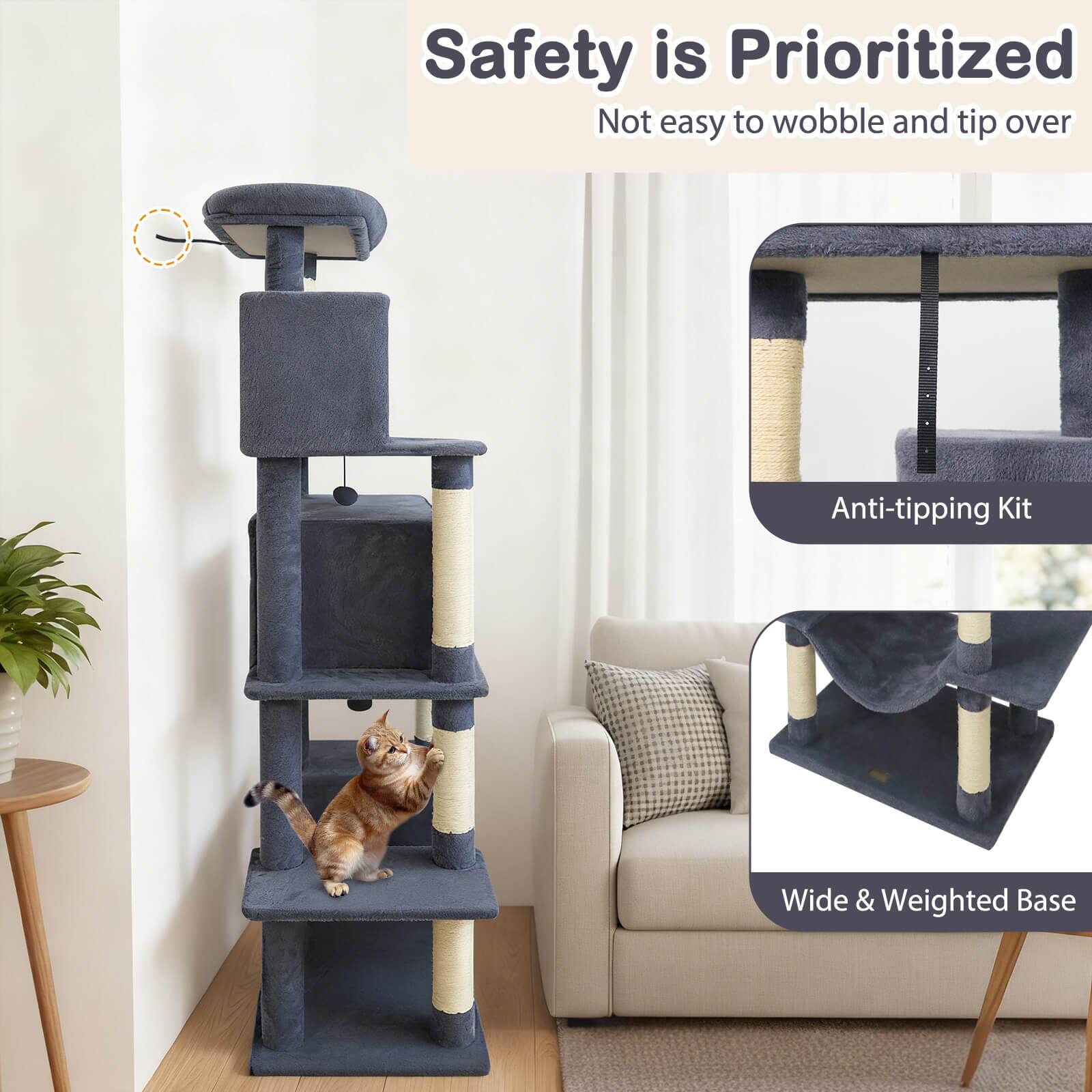 Safety is Prioritized  
Not easy to wobble and tip over  

Anti-tipping Kit  

Wide & Weighted Base