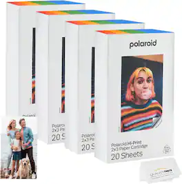 Polaroid - Hi-Print Paper - 2x3 Photo Paper Cardridge - 80 Photos + Quality Photo Microfiber cloth