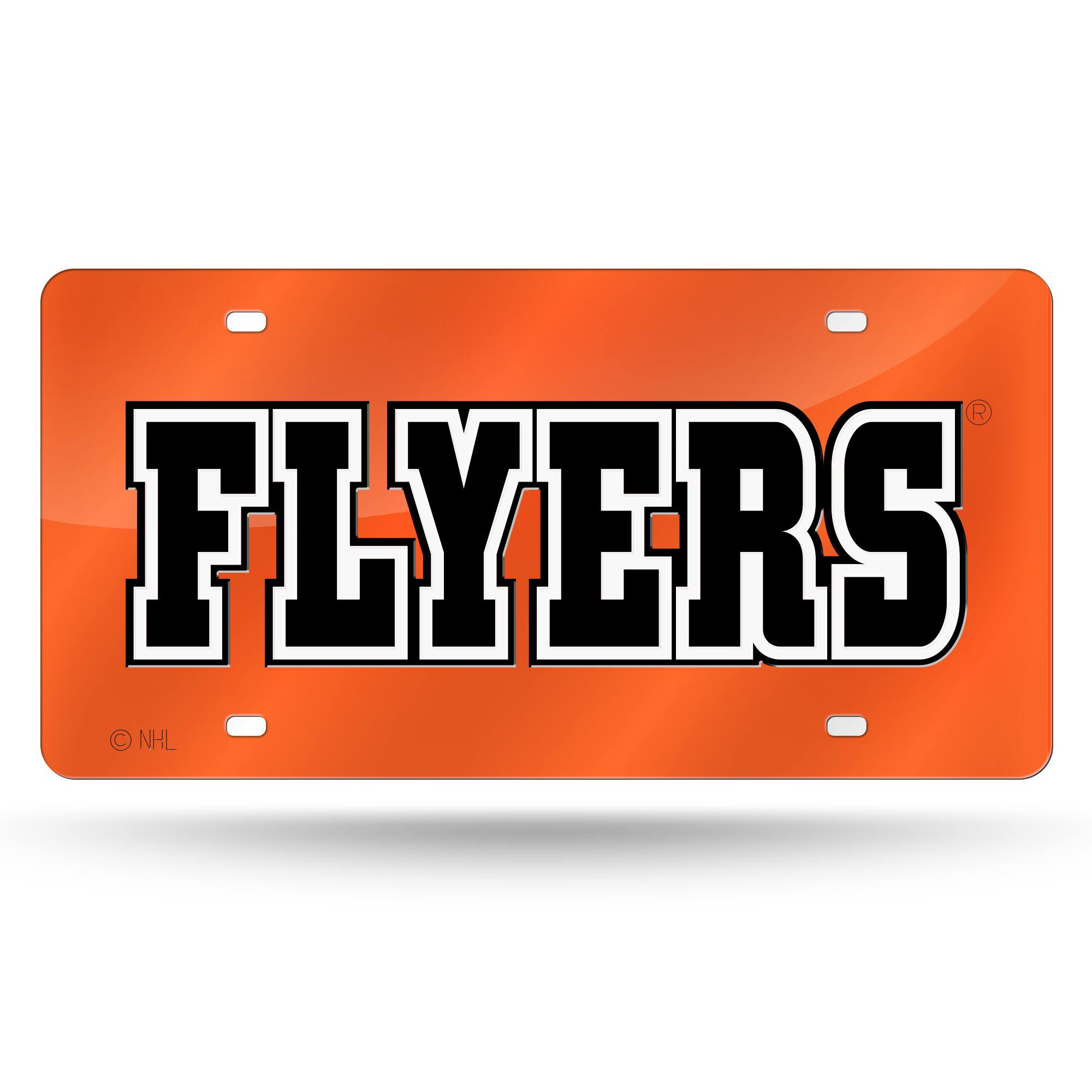Rico Industries - Philadelphia Flyers Orange Mirror Look Acrylic License Plate Laser Tag - Multi