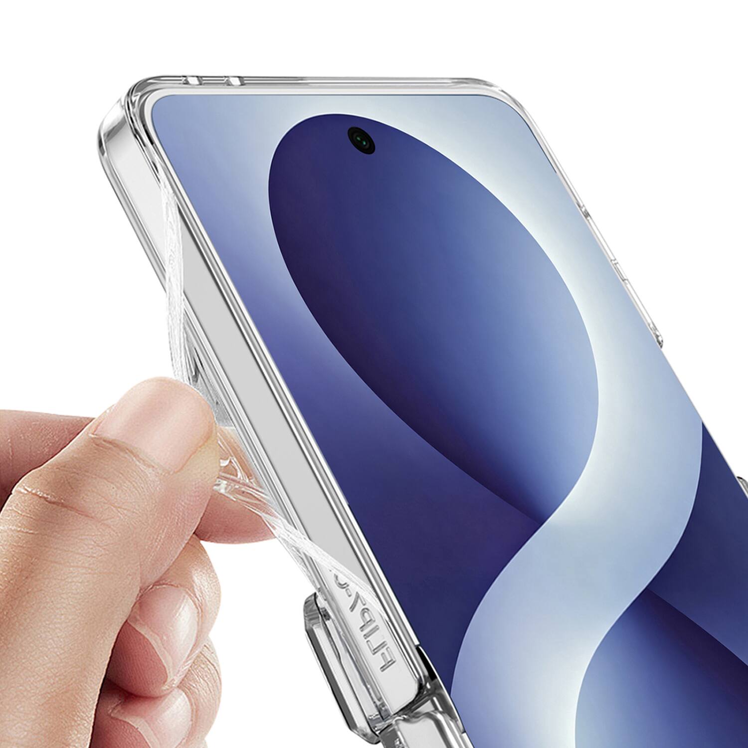 Alt View 2. Dteck - for Samsung Galaxy Z Flip8 Magnetic Clear Case,Bulit in Screen Protector,Shockproof Hinge Protection Cover with Stand - Clear.