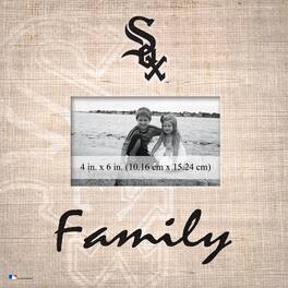 Fan Creations - Chicago White Sox 10'' x 10'' Burlap Pattern Frame - Multicolor