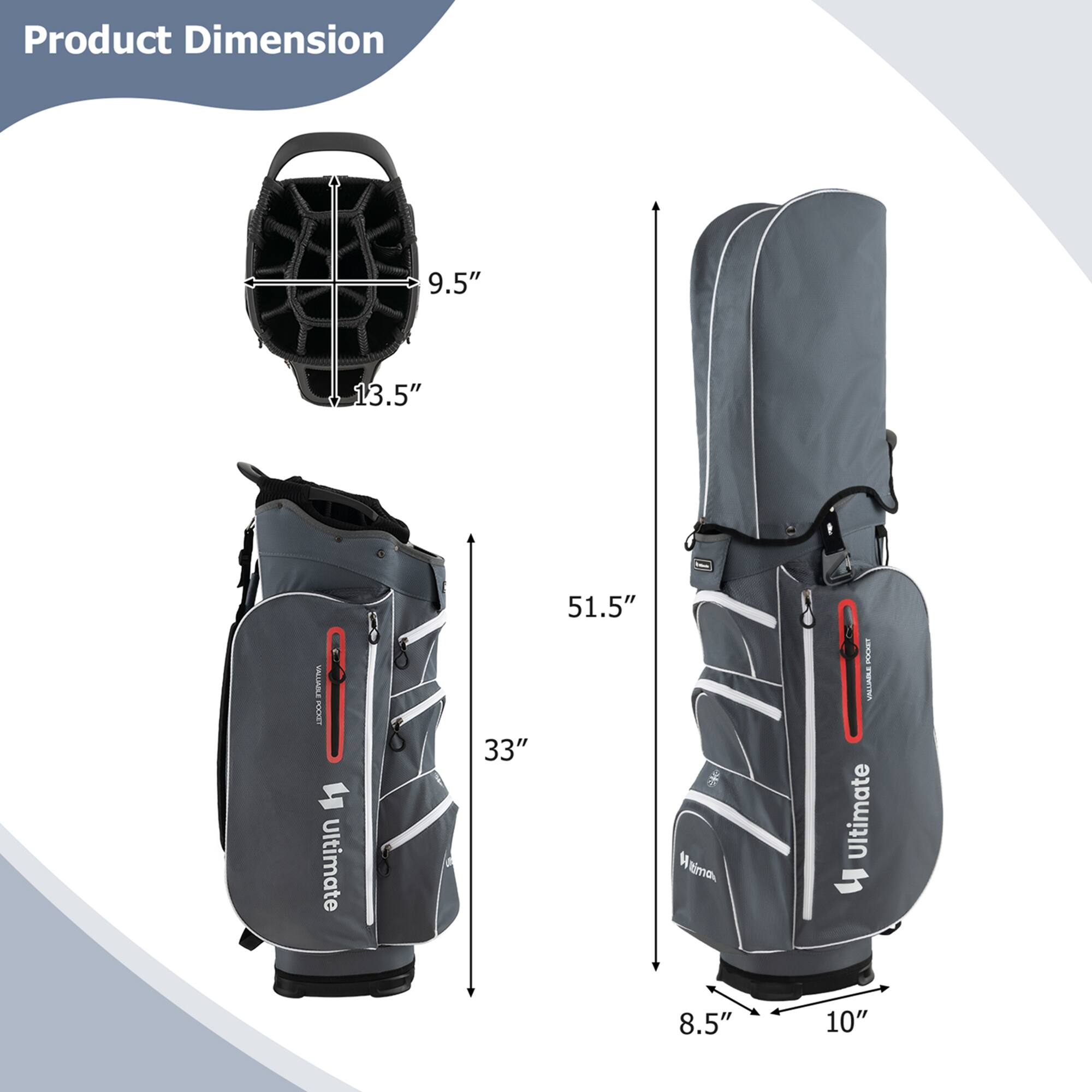 Product Dimension

- 9.5"
- 13.5"
- 33"
- 51.5"
- 8.5"
- 10"