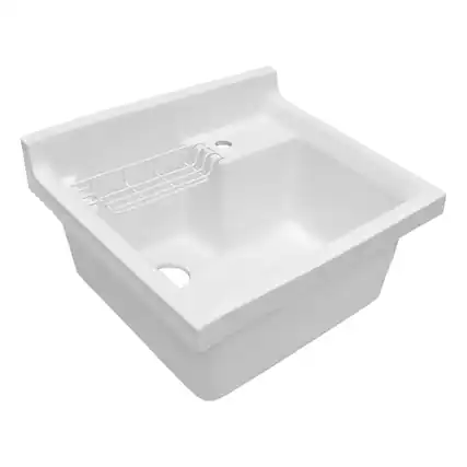 Front. Whitehaus - Vitreous China Single Bowl, Drop-in Sink - White.