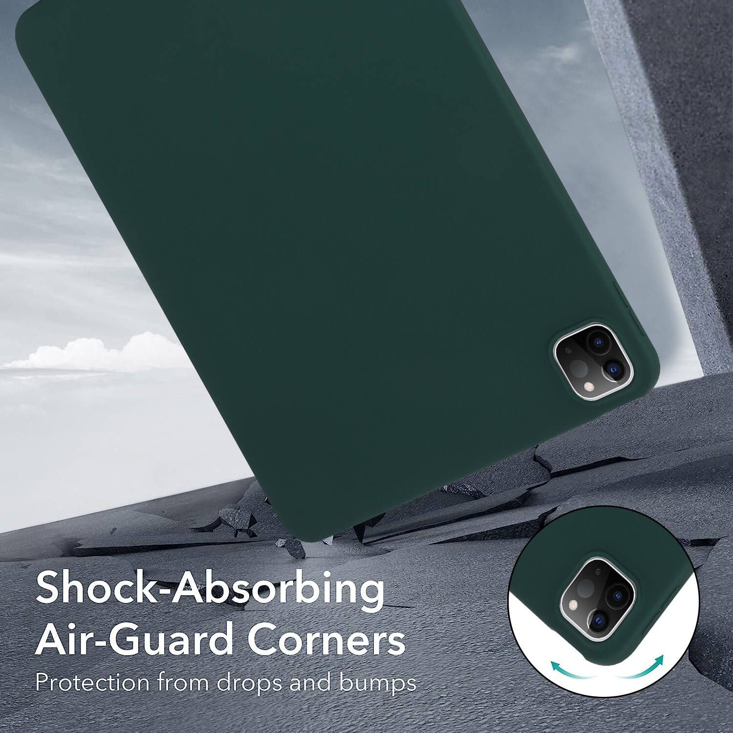 Shock-Absorbing Air-Guard Corners  
Protection from drops and bumps