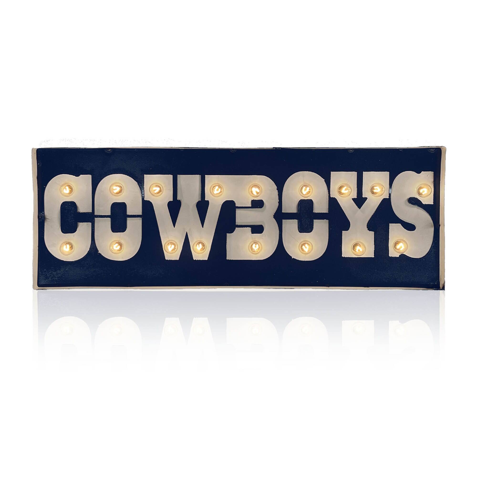 Dallas Cowboys 25" x 9" Lighted Recycled Metal Street Sign