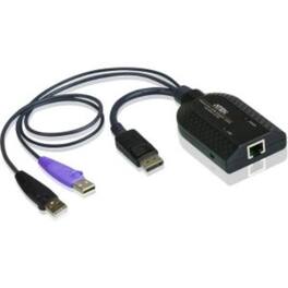 Aten Technology - USB/RJ-45 KVM Cable - USB/RJ-45 for Card Reader, KVM Switch, Keyboard/Mouse, Video Device - 1 Pack - 2 x Type A Male USB - Black