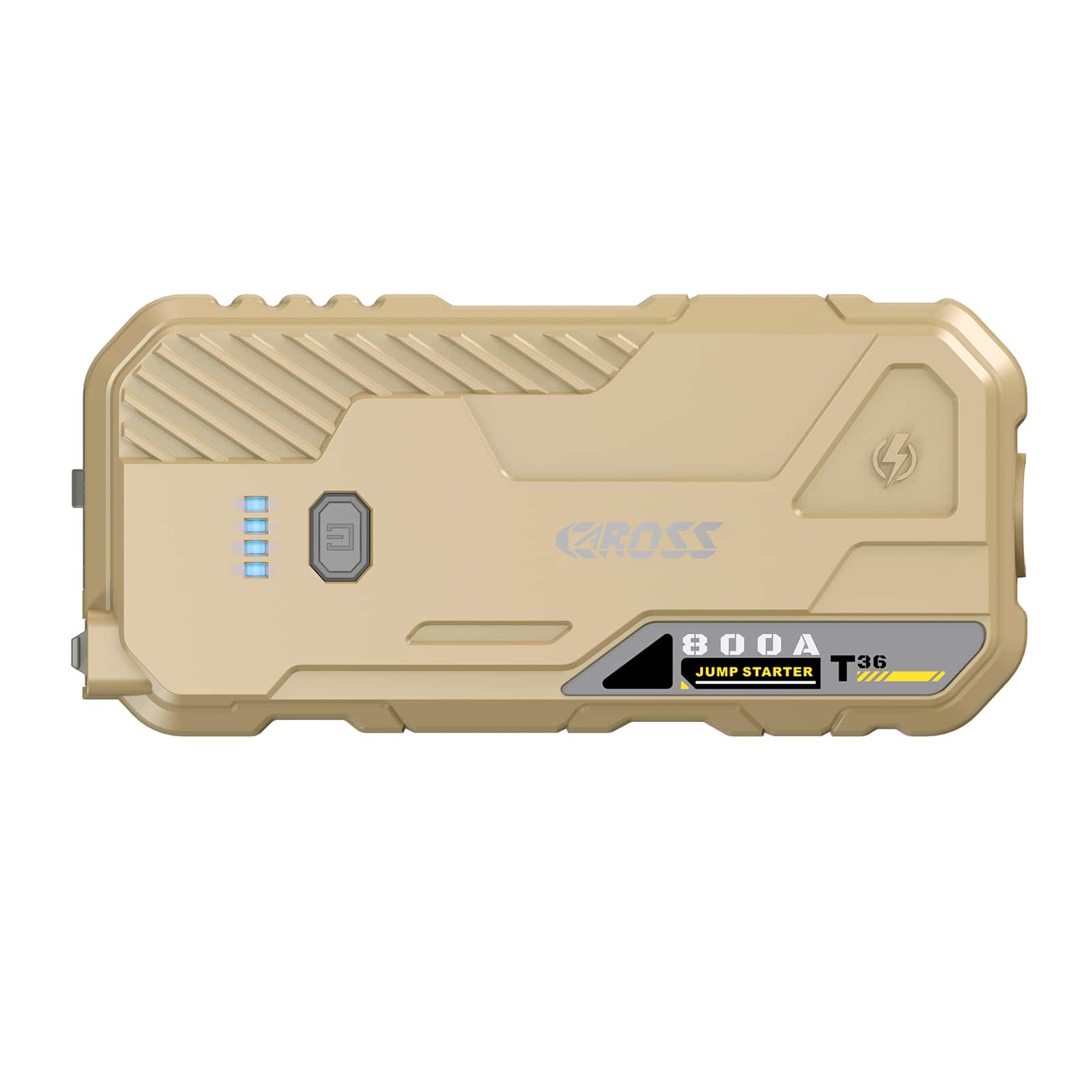 CAROSS - T36 Portable Car Jump Starter 800 Amp Peak, Smart Jumper Clamps, LED Light, QC Fast Charger