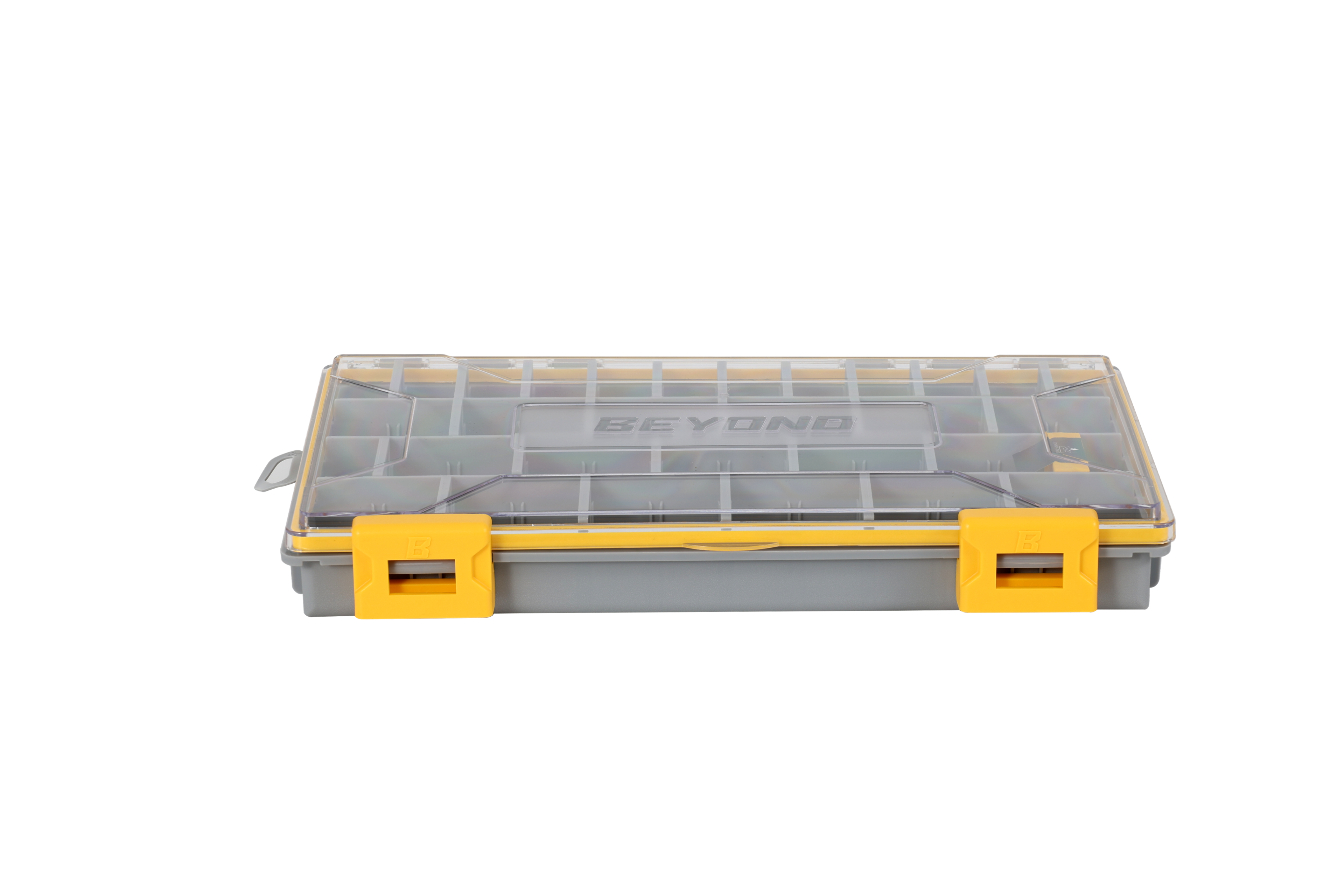 Alt View 6. Beyond Braid - DryLock Waterproof Tackle Box, Watertight 3600 & 3700 Tackle Trays with Dual-Latch Seal, Adjustable Removable Dividers - Black, Yellow.