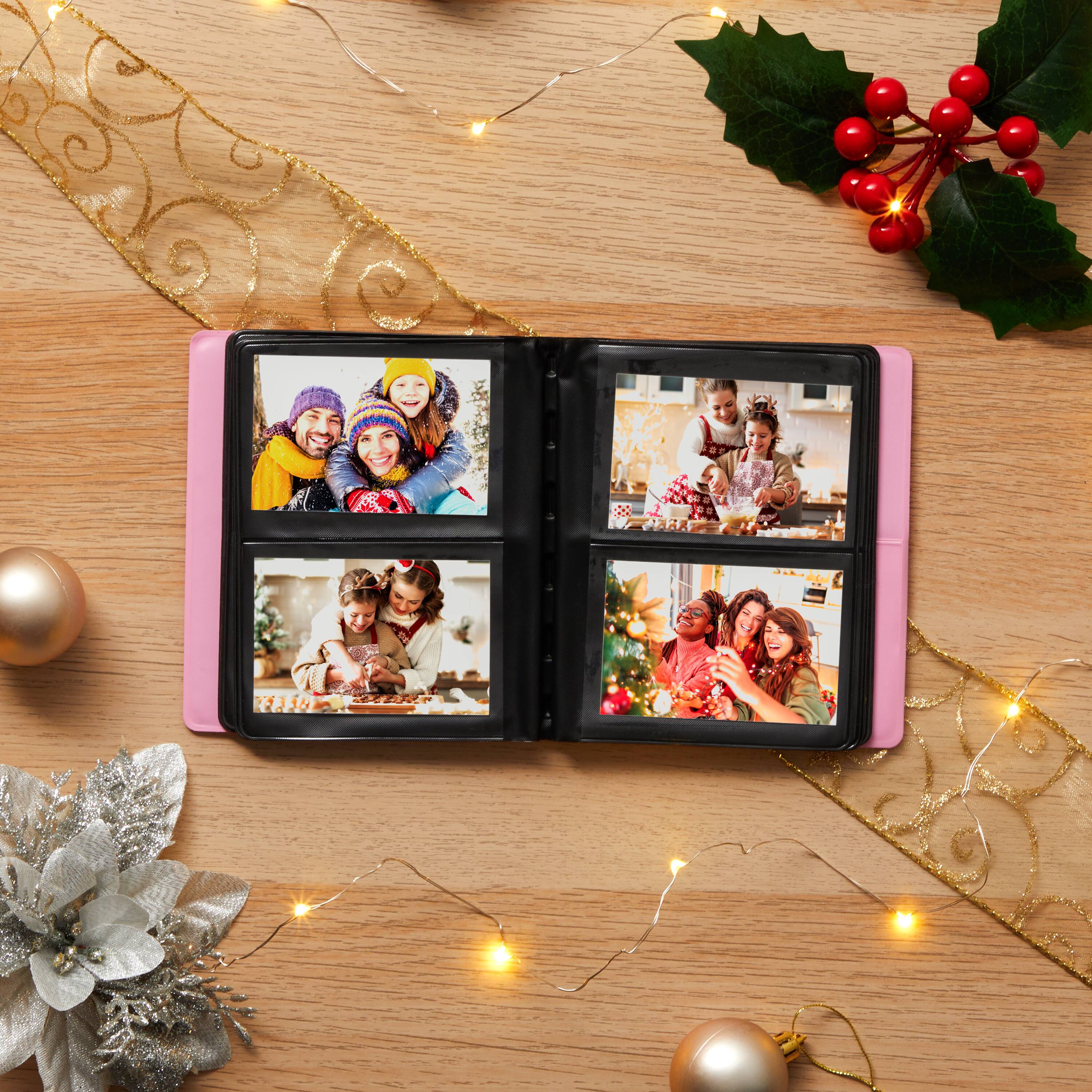 Zink 2x3 Mini Photo Album Pink 64 Pocket Window Cover Fits Kodak