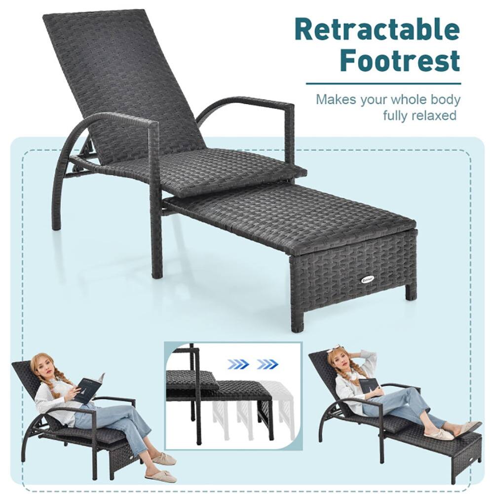Retractable Footrest  
Makes your whole body fully relaxed