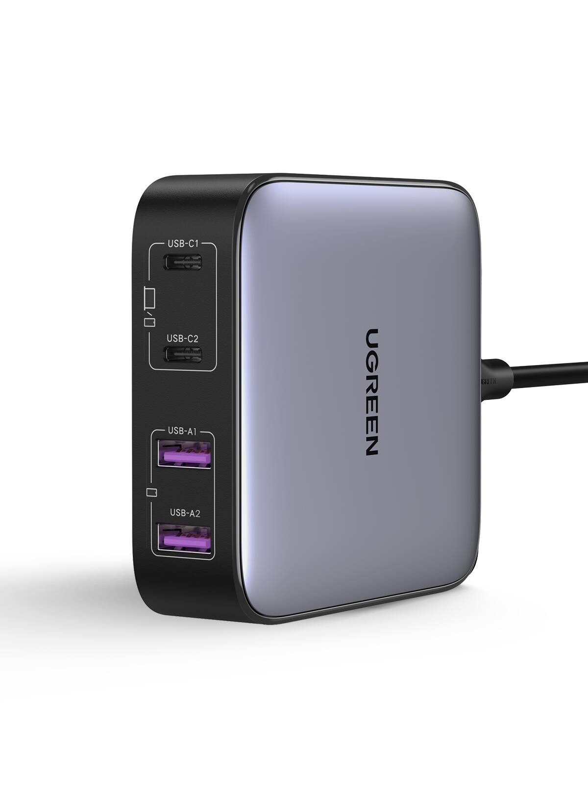 USB-C1 | USB-C2 - USB-A1 USB-A2 UGREEN
