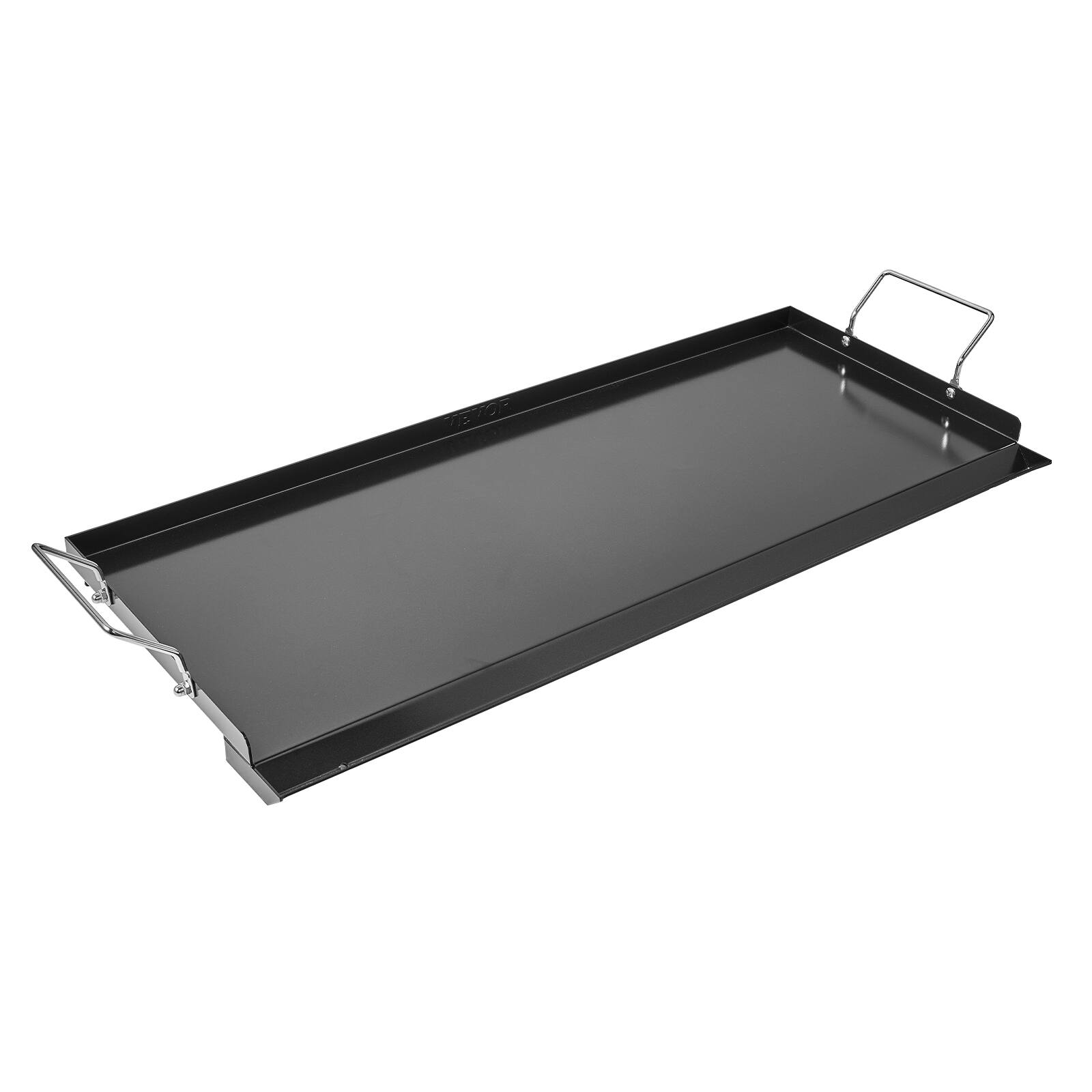 Alt View 5. VEVOR - Carbon Steel Griddle, 32x14 inch Universal Flat Top Rectangular Plate, Gas Grill Griddle for BBQ Grill, Teppanyaki - Black.