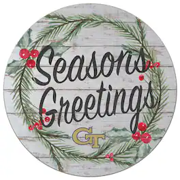 Jardine - Georgia Tech Yellow Jackets 20'' x 20'' Season's Greetings Circle - White