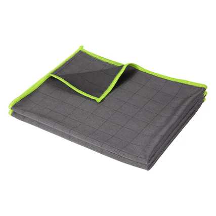 Front. Unique Bargains - 20x16 Inches Carbon Microfiber Cloth, 2pcs Ultra Absorbent Lint Free Towel for Glass, Mirror, Kitchen, Cars, Dish - Green.