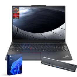 Lenovo - Upgraded - ThinkPad E16 16" FHD+ Laptop - AMD Ryzen 7 7735HS - 16GB RAM 512GB SSD - FP Reader - Backlit KB - 7-in-1 Hub - Black