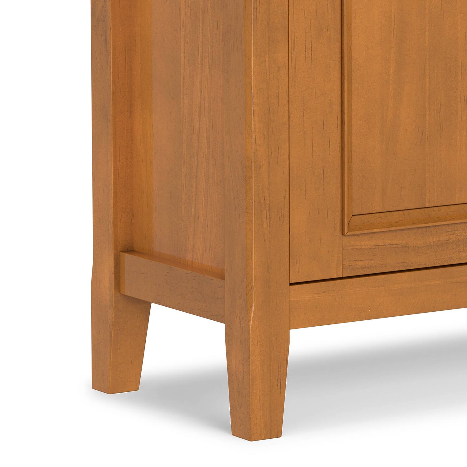 Alt View 7. Simpli Home - Amherst 32 inch Wide Solid Wood Transitional Low Storage Cabinet in Light Golden Brown - Light Golden Brown.