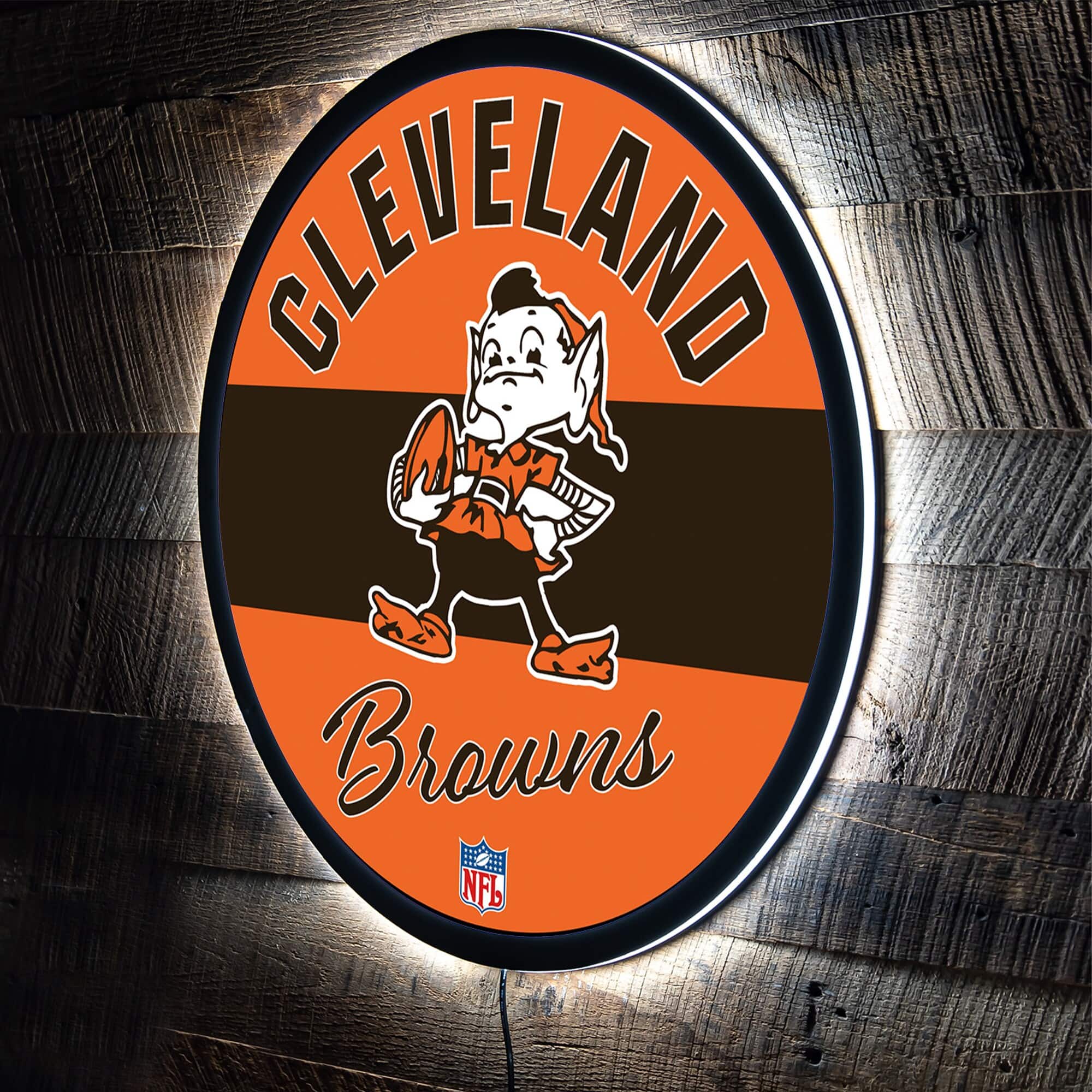 Evergreen Enterprises - Cleveland Browns 23" LED Retro Logo Round Wall Sign - Multicolor
