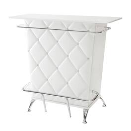 Manhattan Lane - Contemporary Style Leatherette Padded Bar Table With Button Tufting - White
