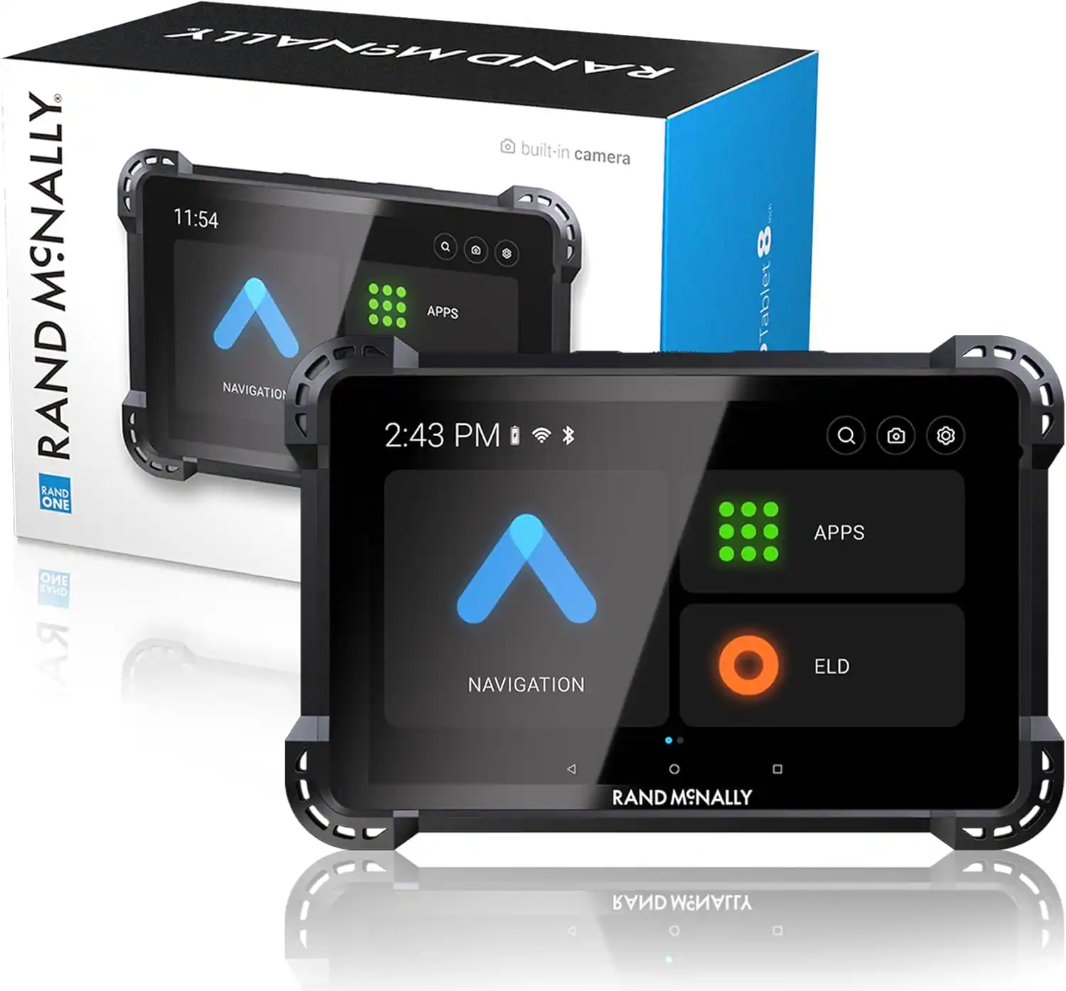 RAND MANNALLY
Built-in camera
Tablet 8"
RAND MANNALLY
NAVIGATION
APPS
RAND MANNALLY
NAVIGATION
APPS
ELD
RAND MANNALLY