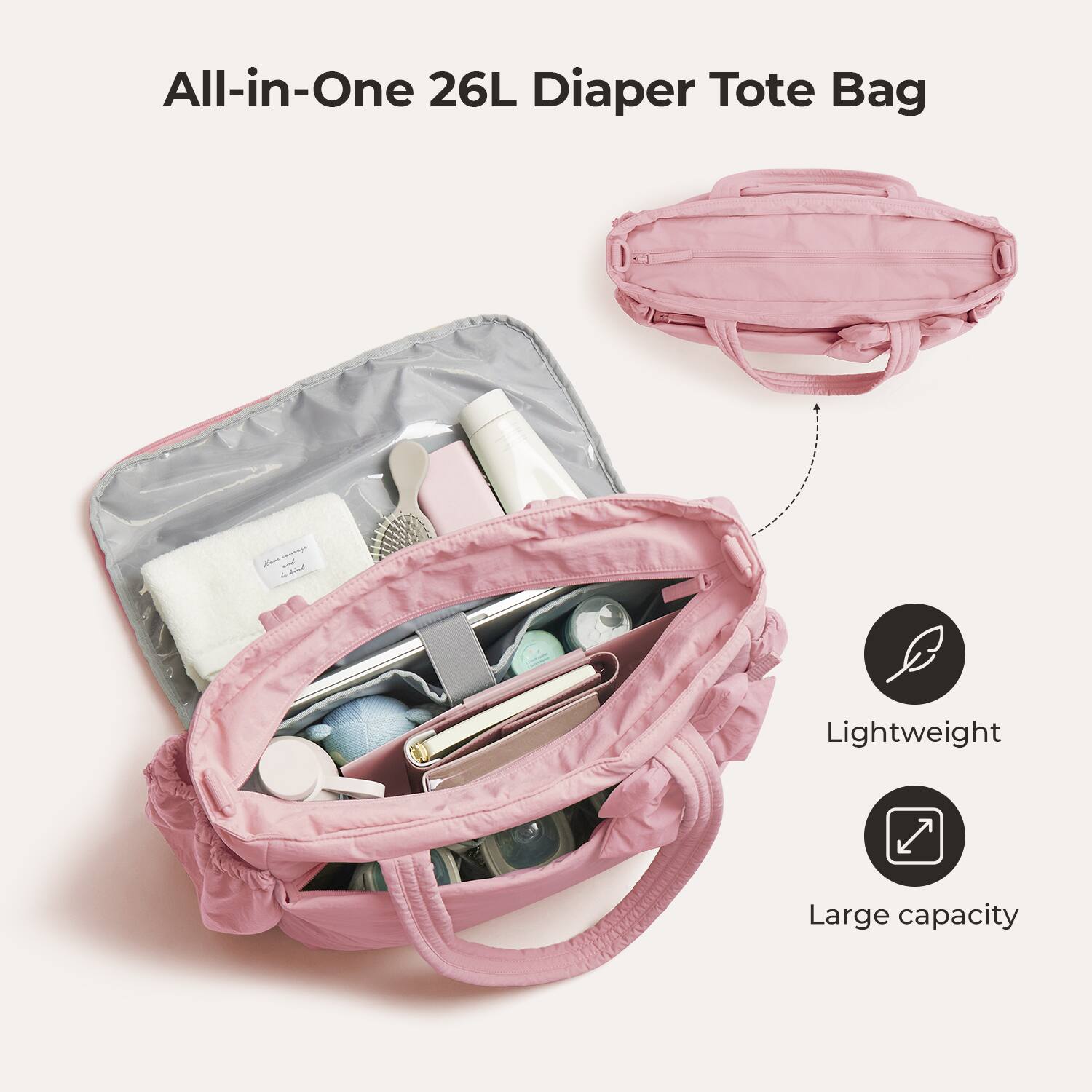 All-in-One 26L Diaper Tote Bag

- Lightweight
- Large capacity