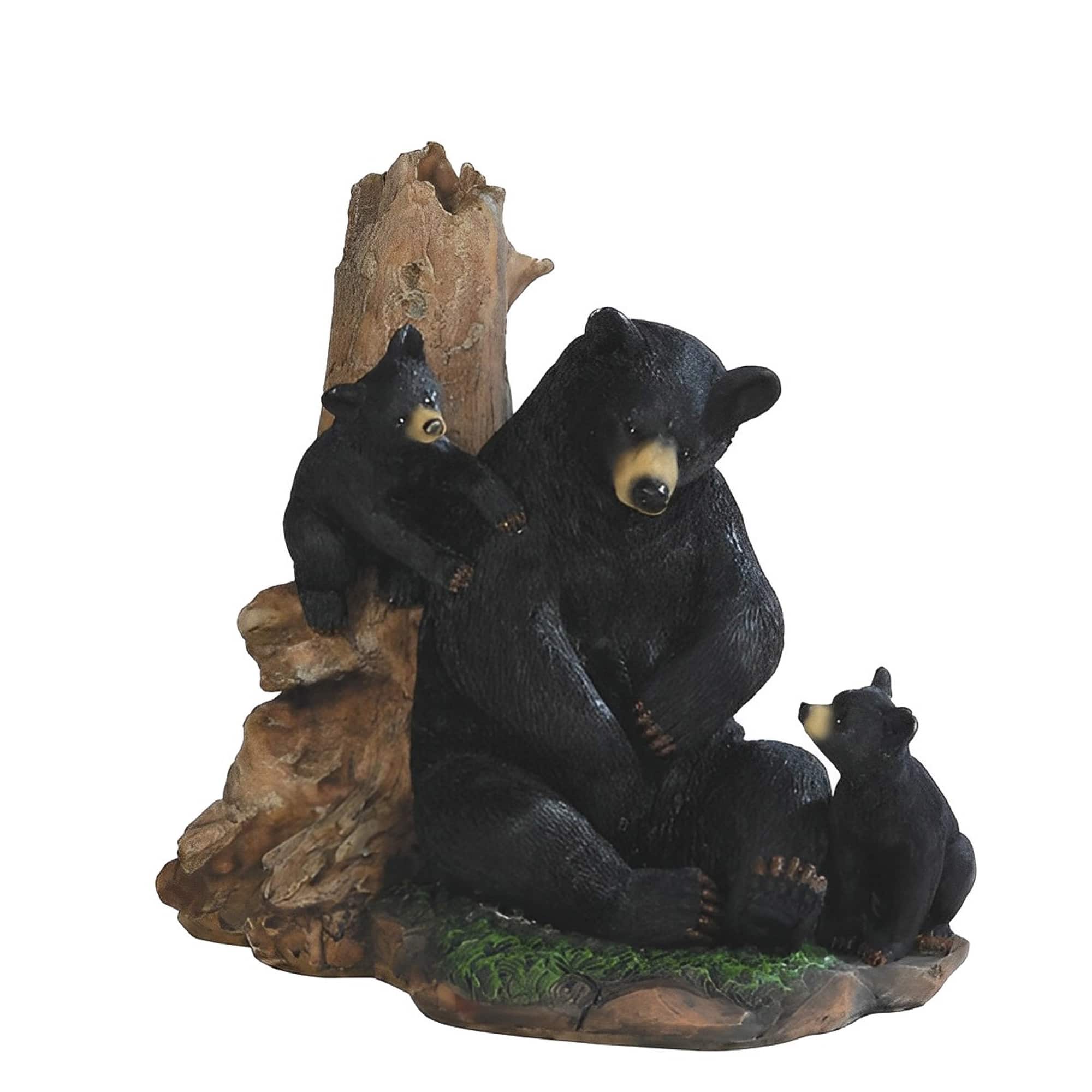 FC Design - 6.5"H Bear with Cubs Lying on Tree Figurine Statue Desk Tabletop Home Decor Gift - Multi-Color