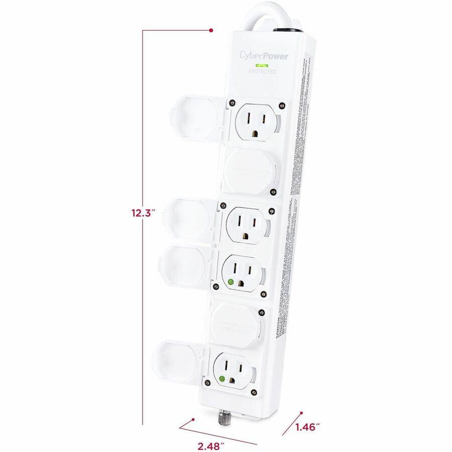 CyberPower  
PROTECTED  
0  

12.3"  
1.46"  
2.48"